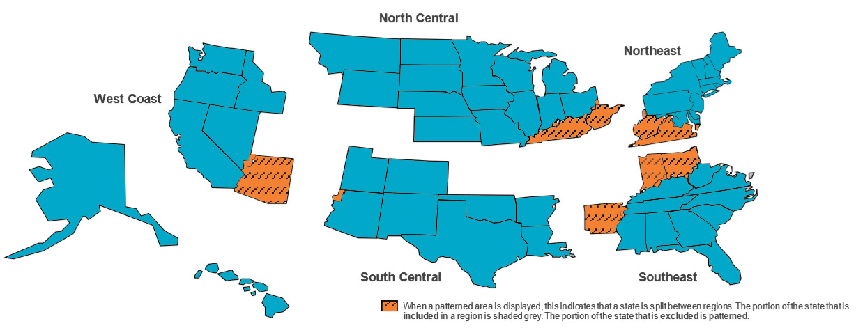 regional breakdown of US MBD: Metropolitan Benchmark Survey